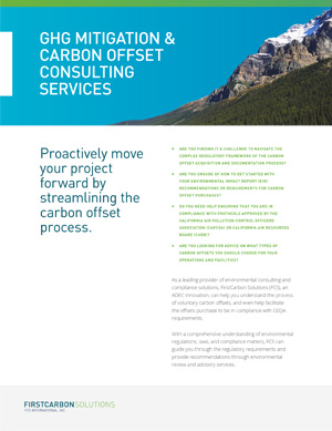 GHG Mitigation and Carbon Offset Consulting Services thumbnail